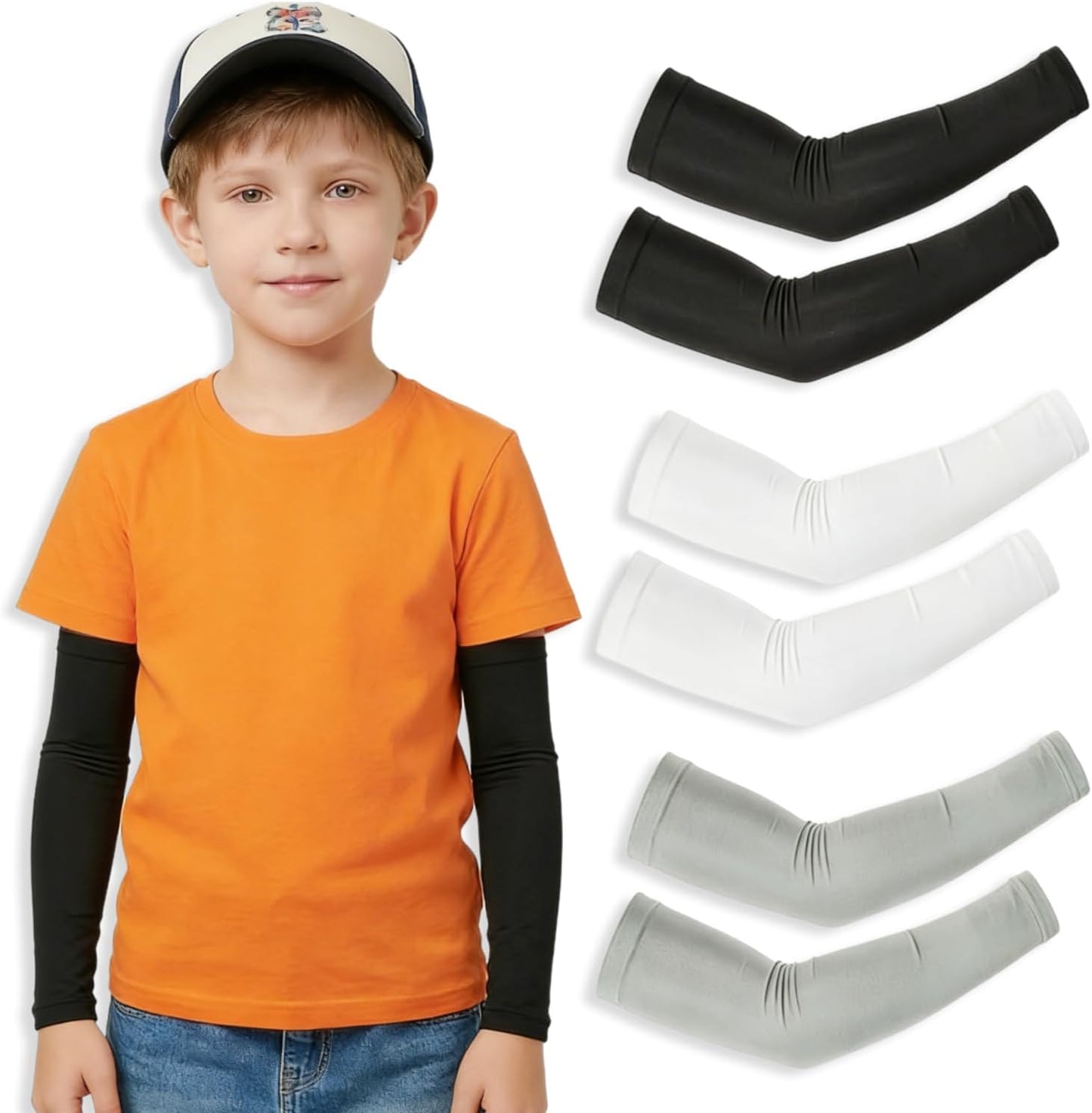 3 Pares Mangas Compresión Niños Deportes UV