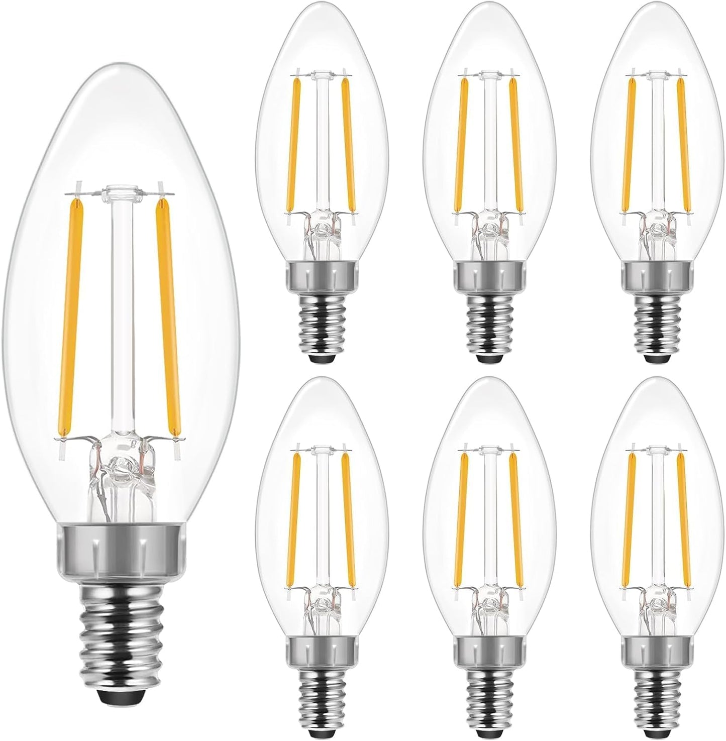 Bombillas LED Edison B10 E12 2700K blanco suave 6 pzas