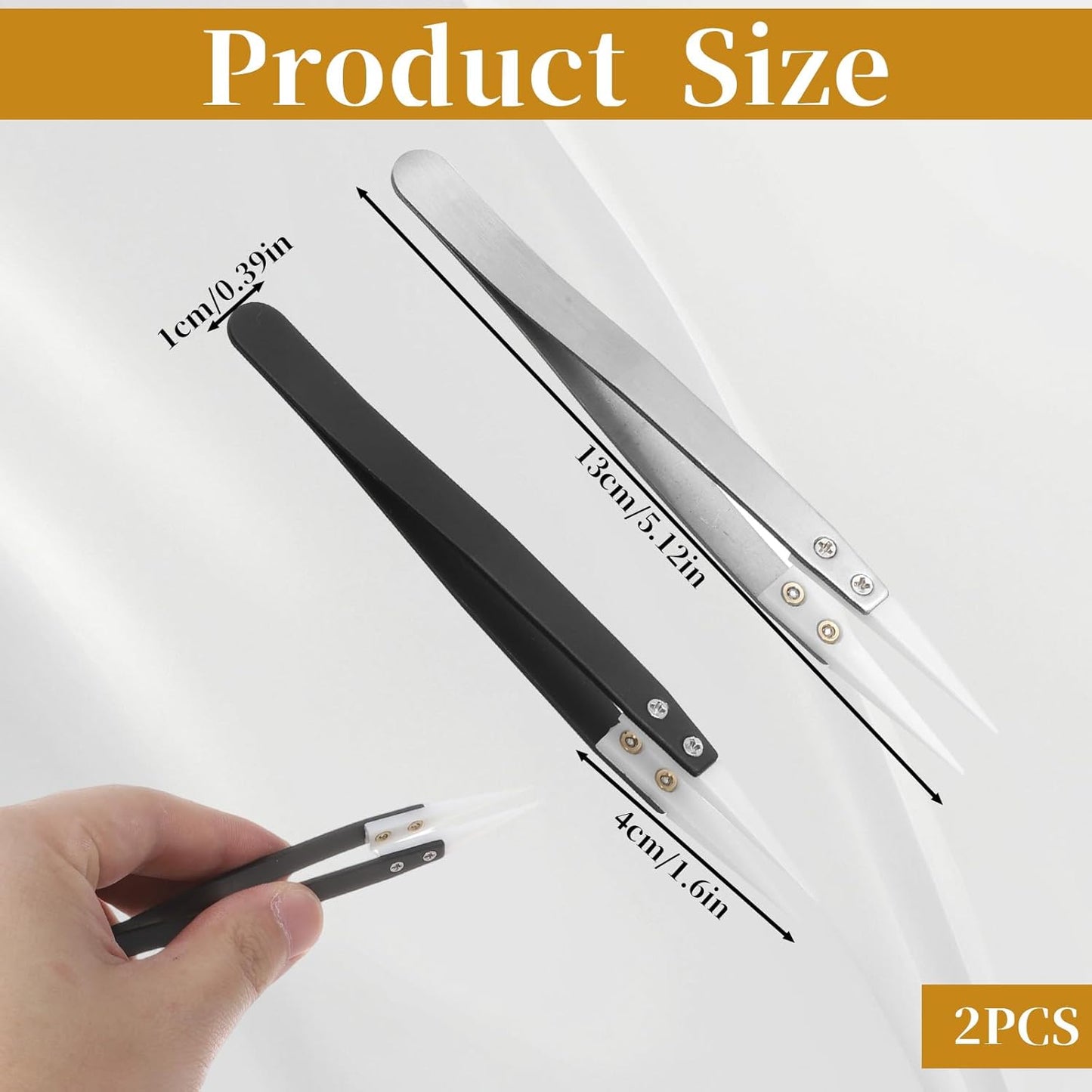 2 Pinzas Cerámica Acero Inox Antiestáticas Precisión