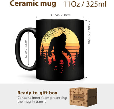 Taza de café Bigfoot para hombres mujeres papá tío 11 oz cerámica regalo cumpleaños
