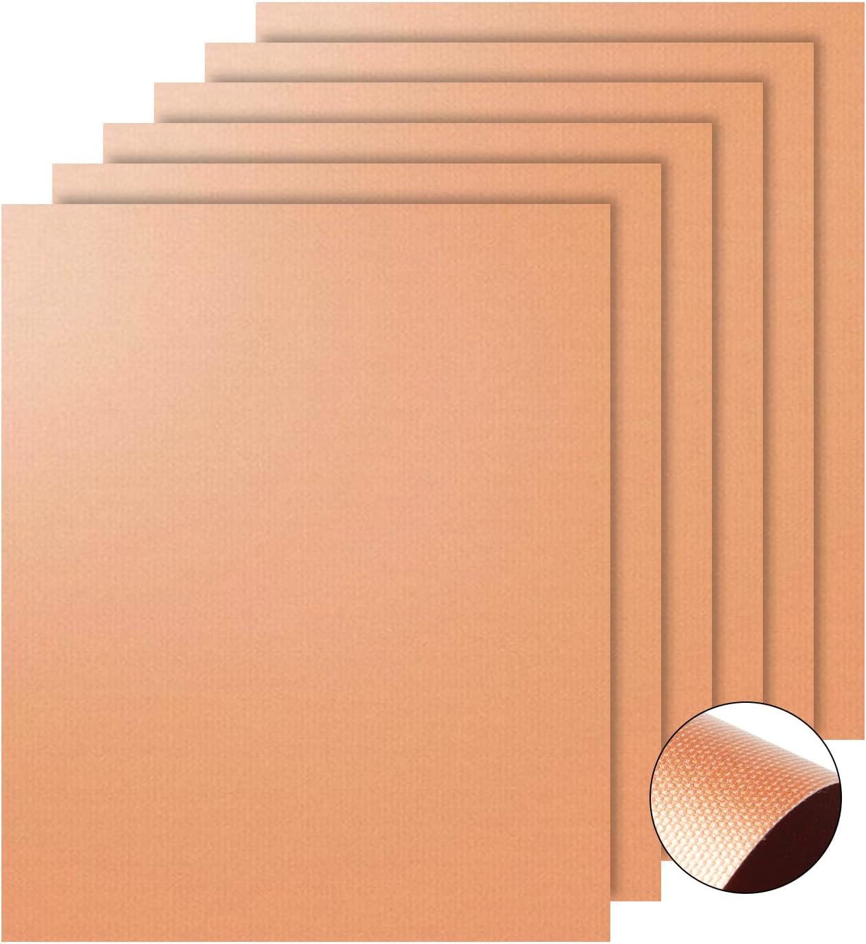 6 Alfombrillas Antiadherentes Barbacoa 13x15.7pulg Cobre