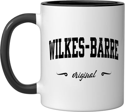 Taza cerámica Wilkes-Barre Design College Pennsylvania negra/blanca