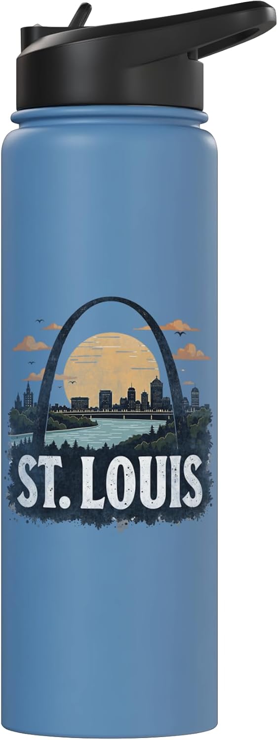 Botella de agua acero inoxidable vintage St. Louis