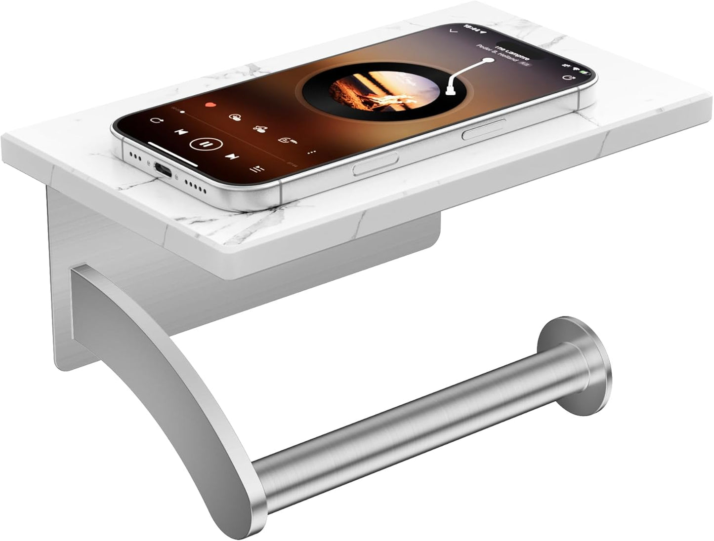 Portarrollos baño con estante teléfono acero inox 304