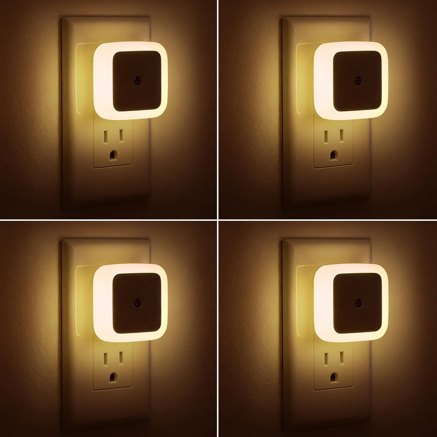 Luz Nocturna Enchufable LED 0.5W Pack 4 Blanco Cálido