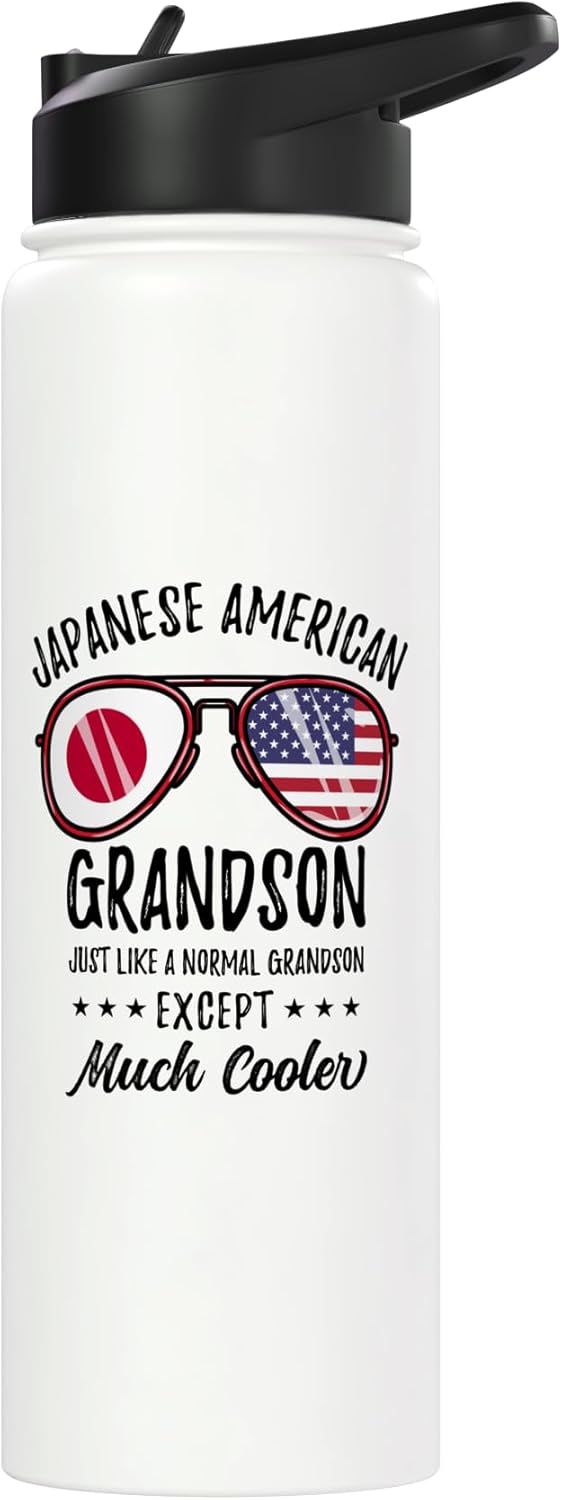 Botella de agua acero inoxidable aislada herencia japonesa