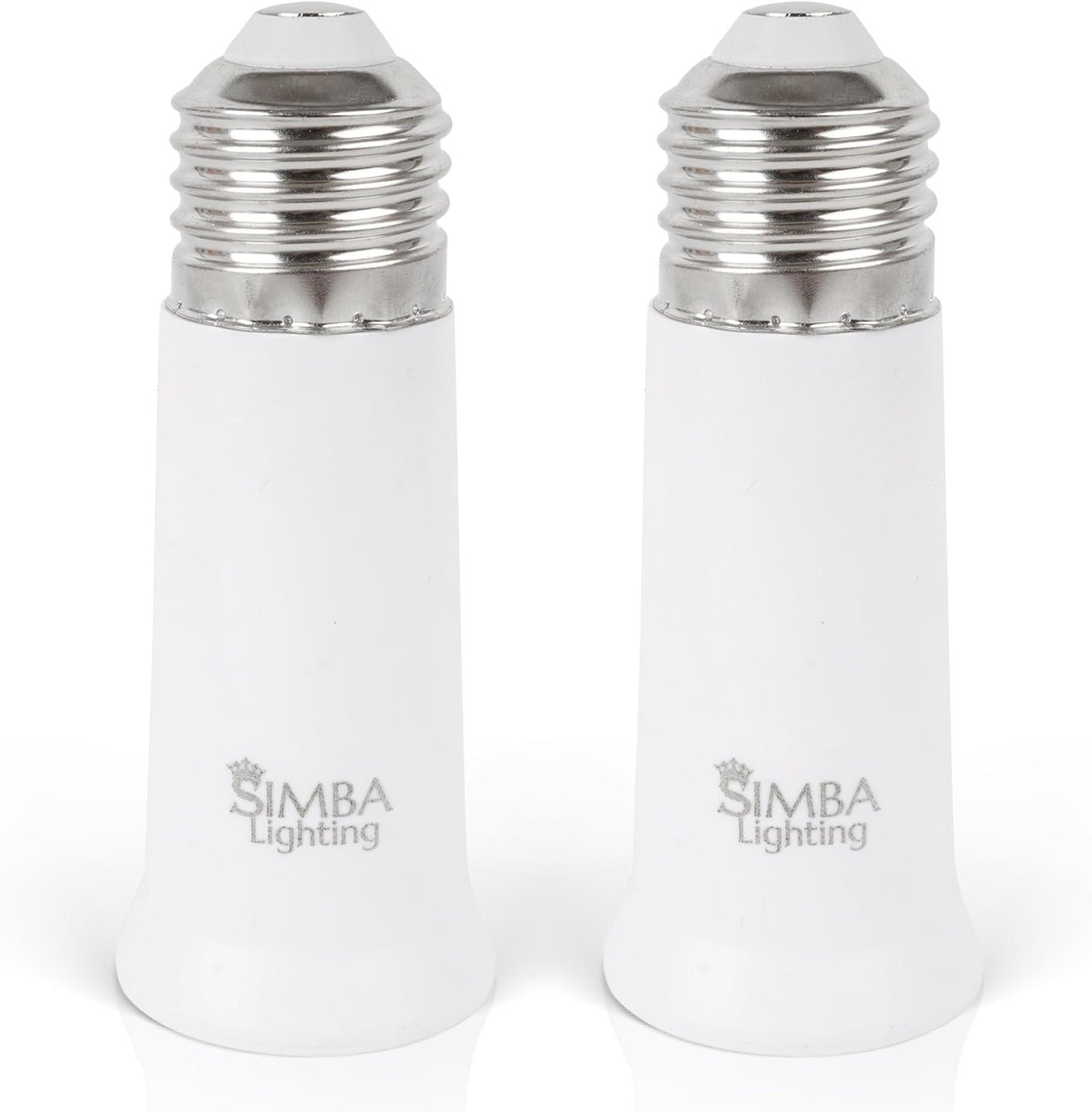 Extensor enchufe bombilla E26 2pulg blanco set 2