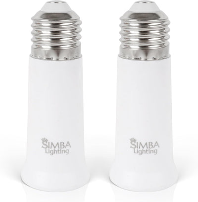 Extensor enchufe bombilla E26 2pulg blanco set 2