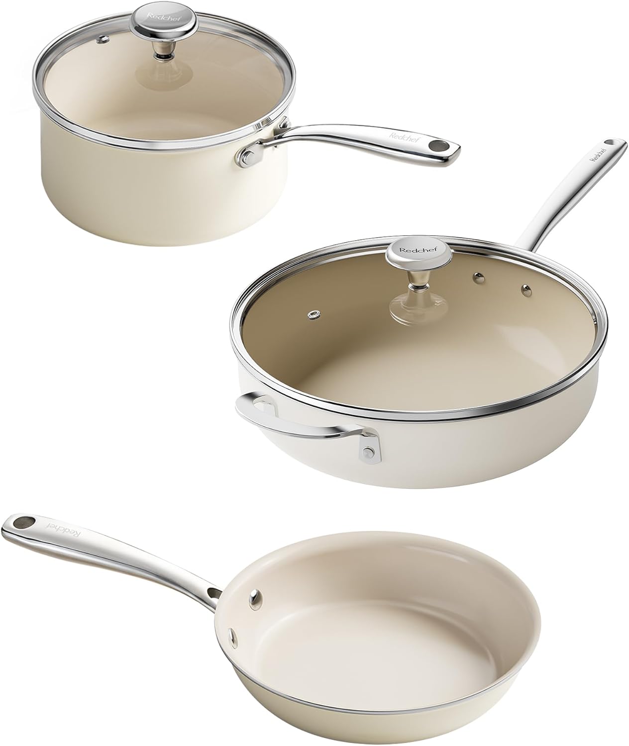 Set utensilios cocina cerámica 8pulg cacerola 2.5qt