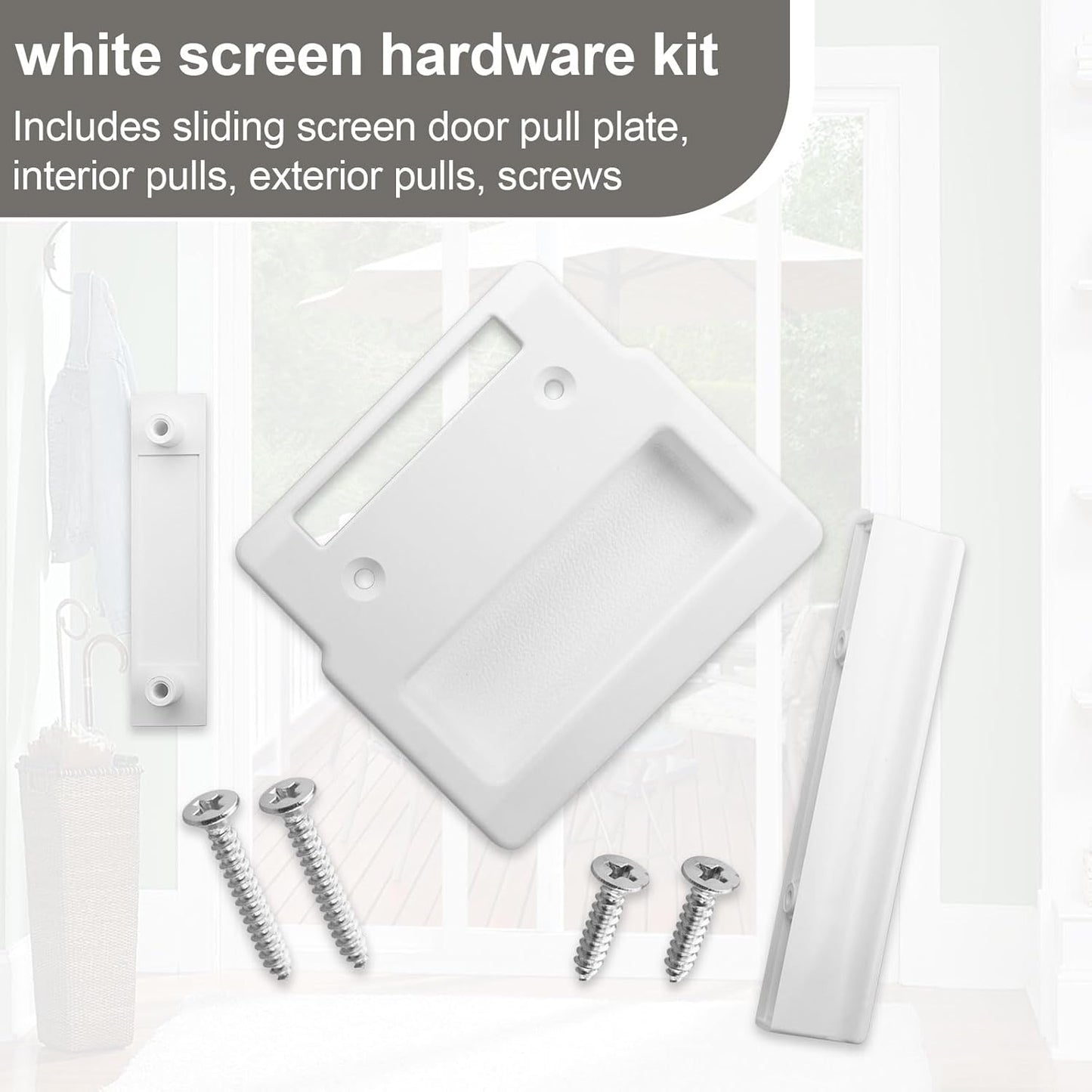 Kit herrajes puerta Andersen Serie A manija blanca puertas patios
