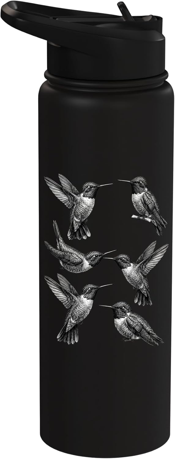 Bottella de agua acero inoxidable vintage humbird arte retro