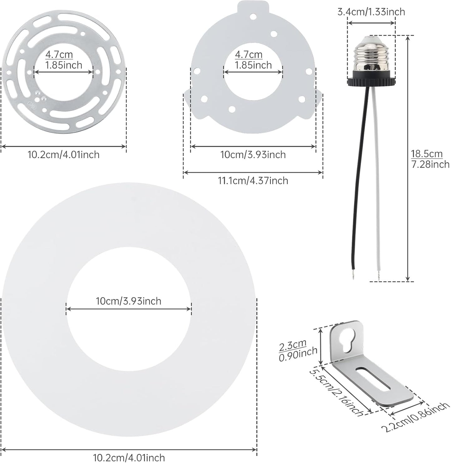 Kit convertidor luz empotrada a colgante adaptador E26 5-6pulg