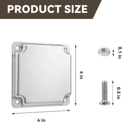 2 Placas Metal Caja Eléctrica 4pulg Acero Galvanizado