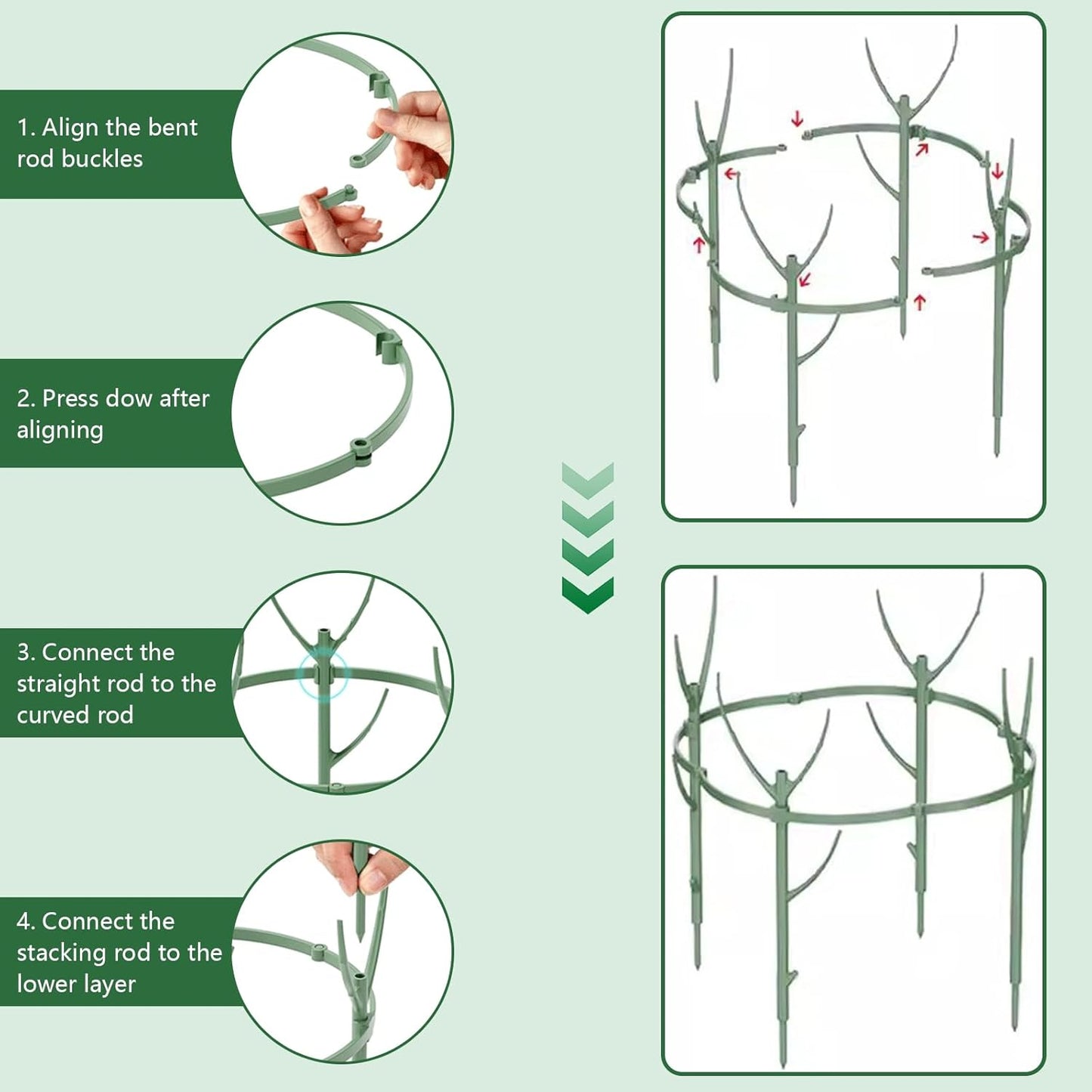 Pack 12 estacas soporte plantas 3 niveles apilables