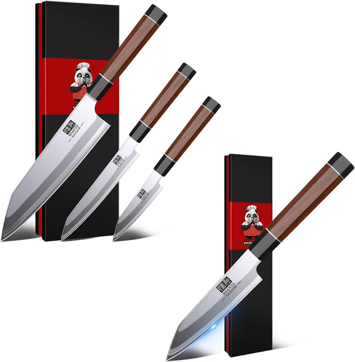 Set 3 Cuchillos Chef y Cuchillo Pelar 3.75pulg