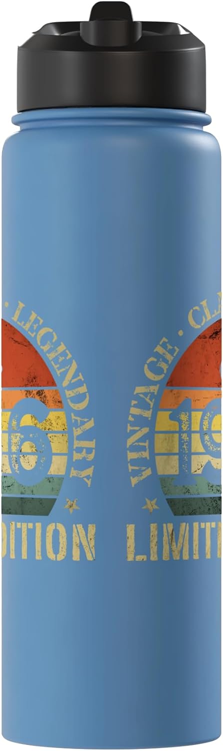 Botella de agua acero inoxidable aislada edición limitada vintage