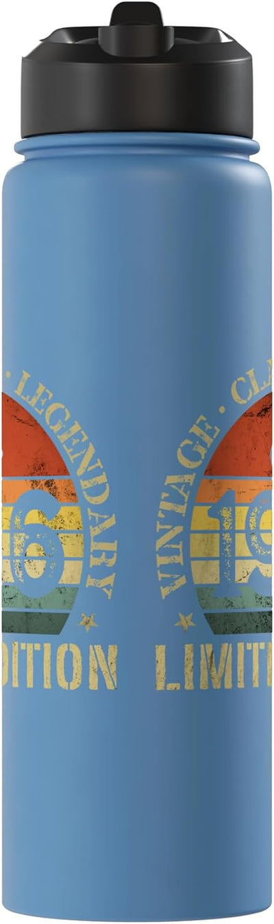 Botella de agua acero inoxidable aislada edición limitada vintage