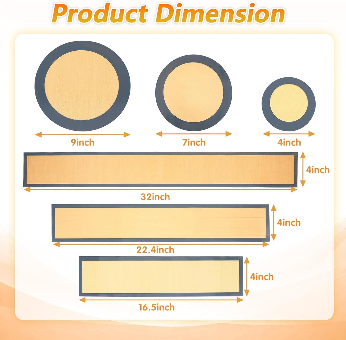 3 Pzas Alfombrillas Silicón Antiadherente para Hornear Pastel Queso