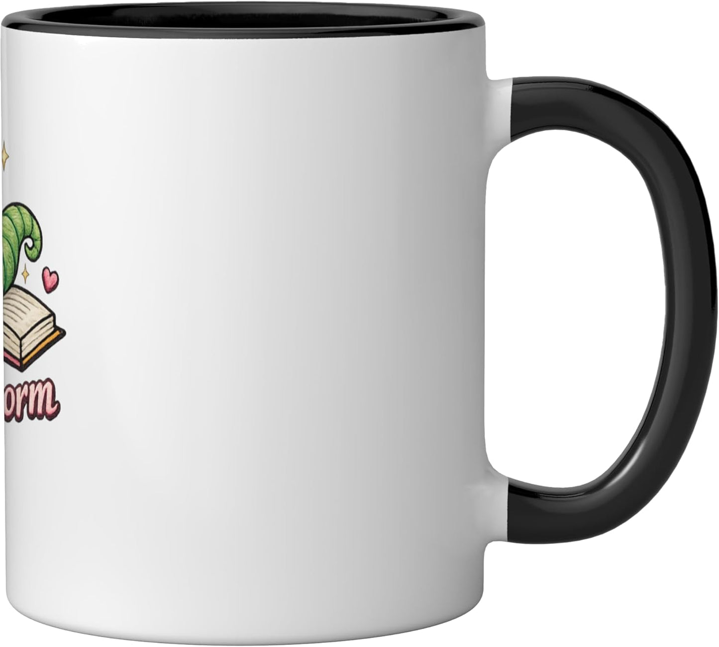Taza Cerámica Estilo Bookworm Negro/Blanco