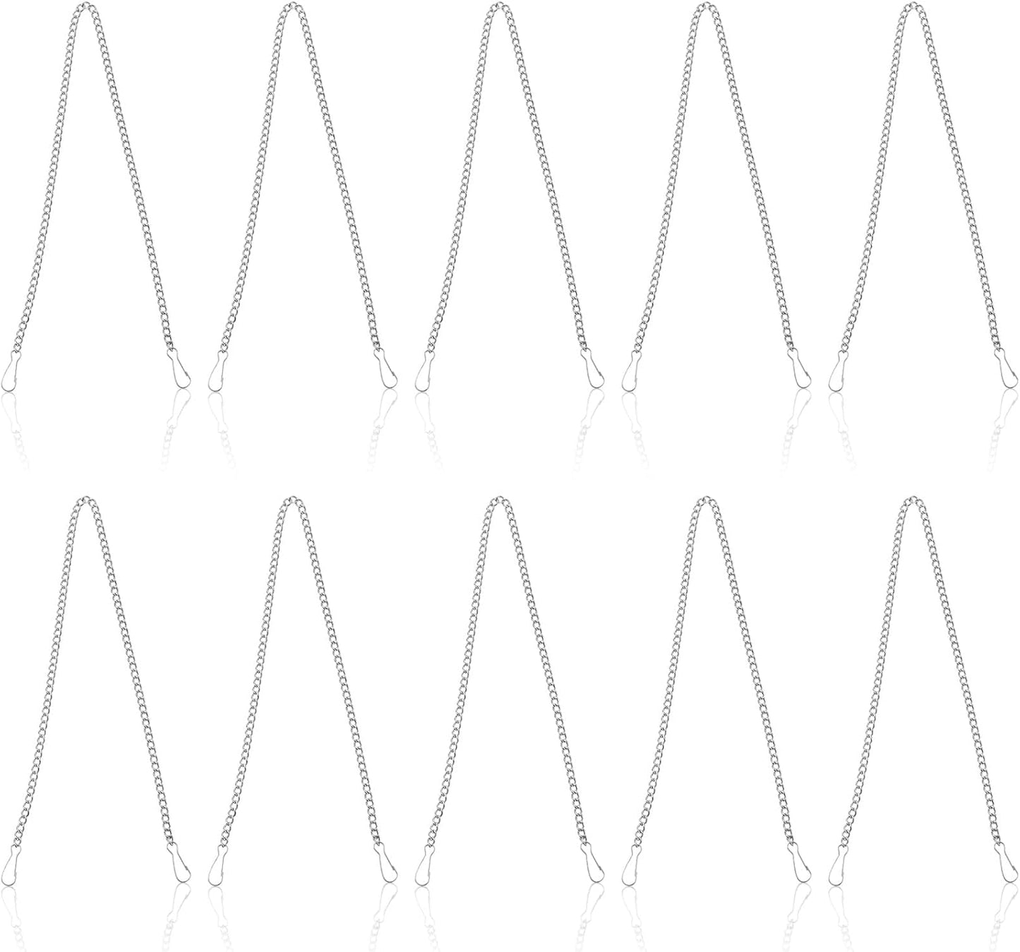 10 Cadenas Colgantes Vidrieras 20pulg Plateadas Versátiles