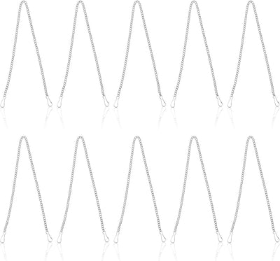 10 Cadenas Colgantes Vidrieras 20pulg Plateadas Versátiles