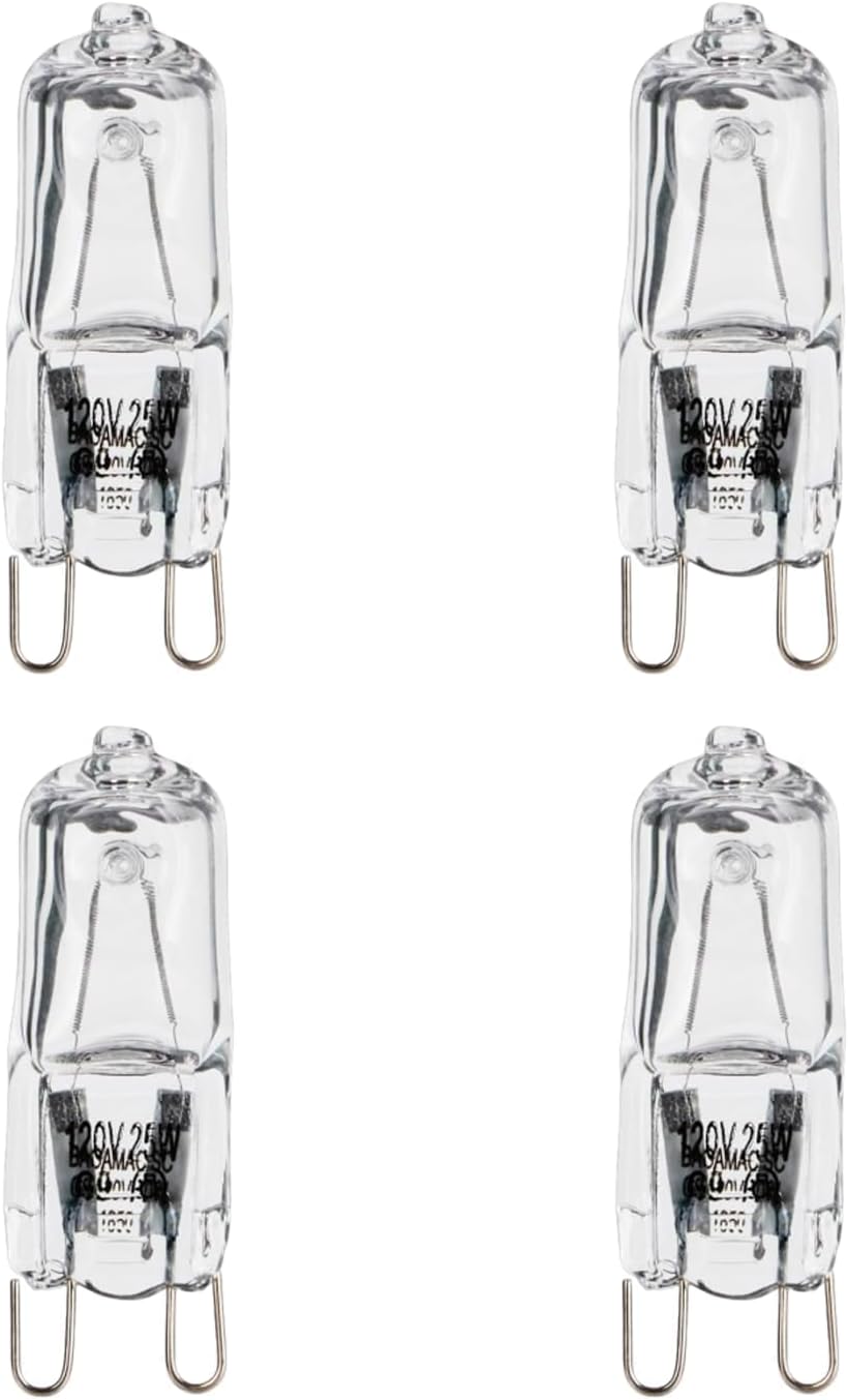 4 Bombillas G9 Halógenas 120V 25W Vidrio Transparente Base U