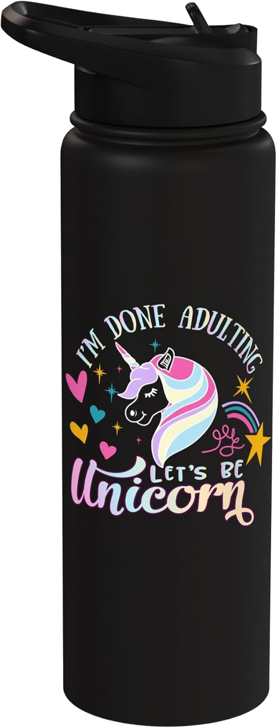 Botella de agua acero inoxidable unicornio sin BPA