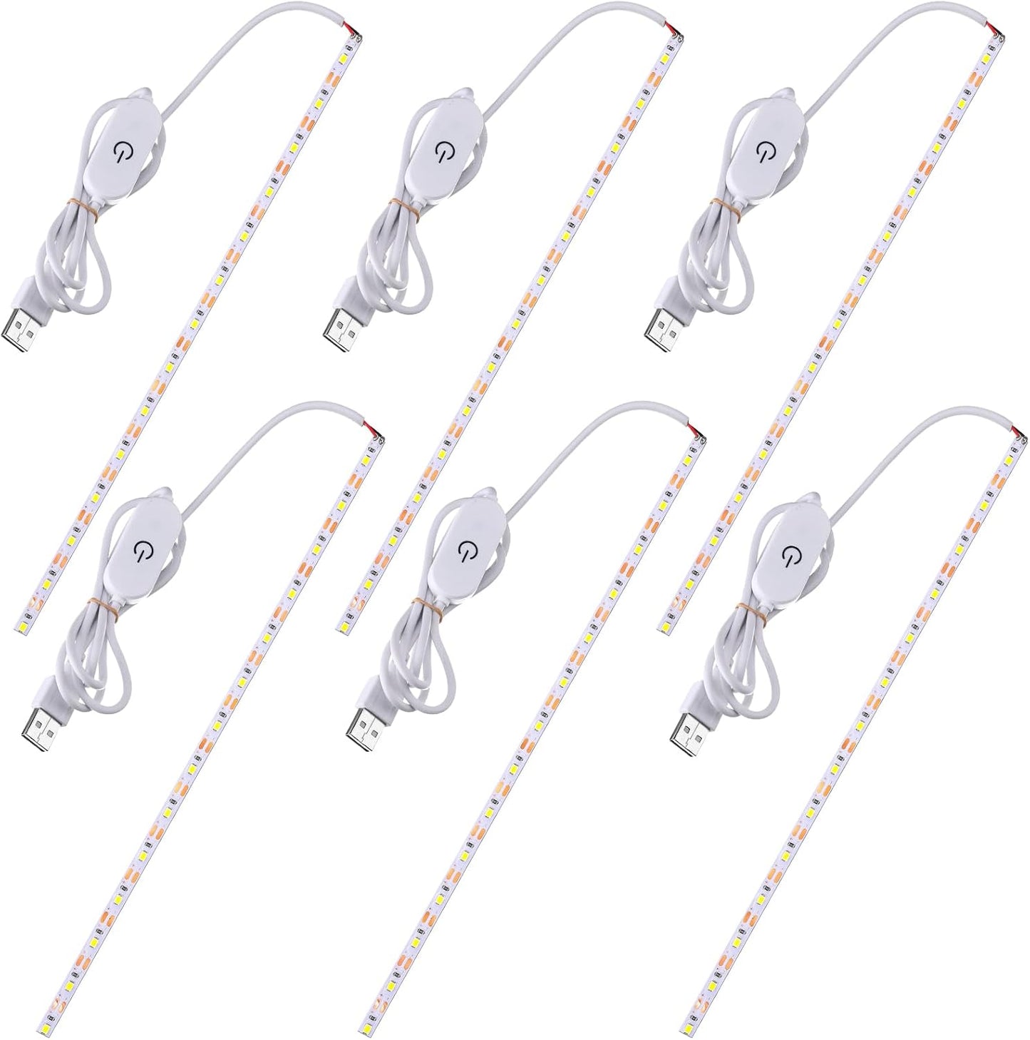 6 Tiras Luz Máquina Coser 11.8pulg 100LED Blanca USB