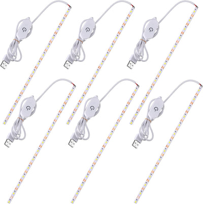 6 Tiras Luz Máquina Coser 11.8pulg 100LED Blanca USB