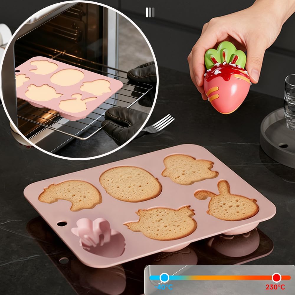 Paquete de 3 moldes de silicona de Pascua forma huevo zanahoria conejo 3D para chocolate dulces jabón gelatina decoración pastel