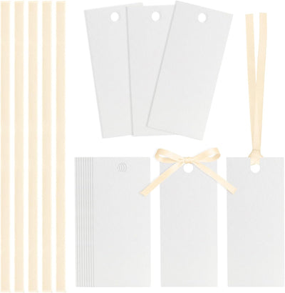 50 Etiquetas Satén Beige para Mesa Boda Cumpleaños
