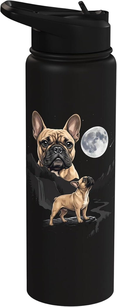 Botella de agua acero inoxidable sin BPA para amante del perro Frenchie
