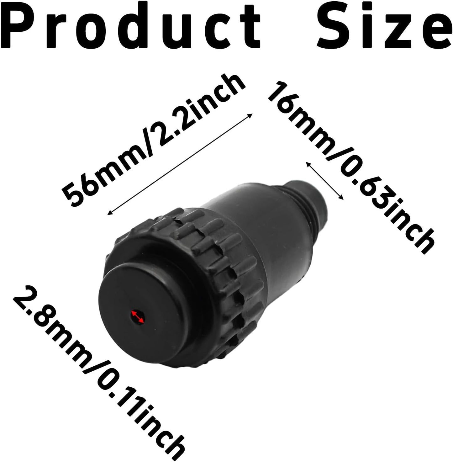 Conector 3/8BSPT compresor aire tapa aceite plástico negro
