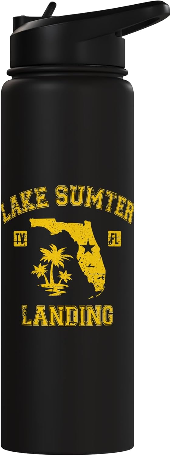 Botella agua acero inox aislada diseño desgastado Lake Sumter