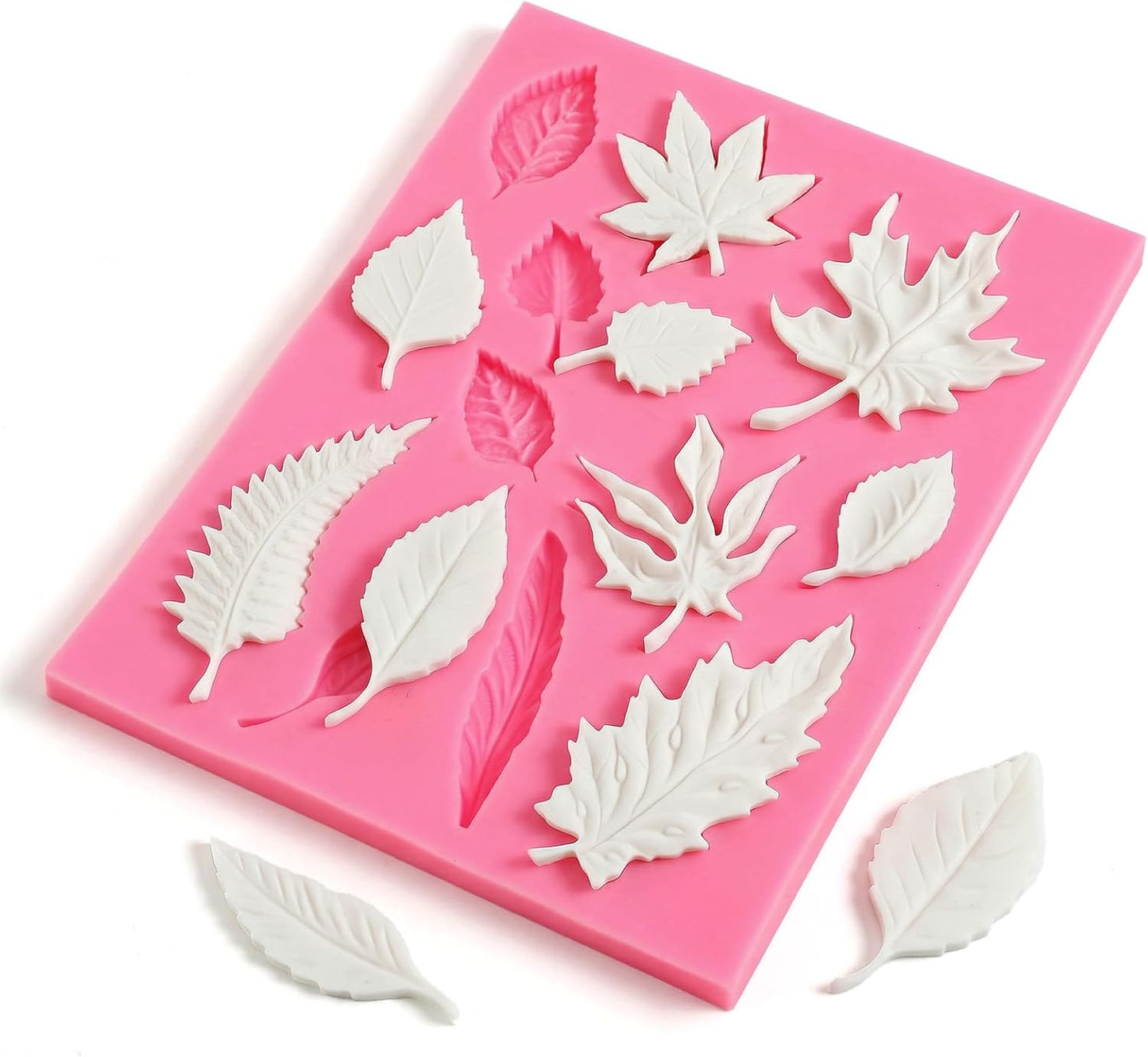 Moldes de silicona en forma de hoja 3D para decorar pasteles y cupcakes