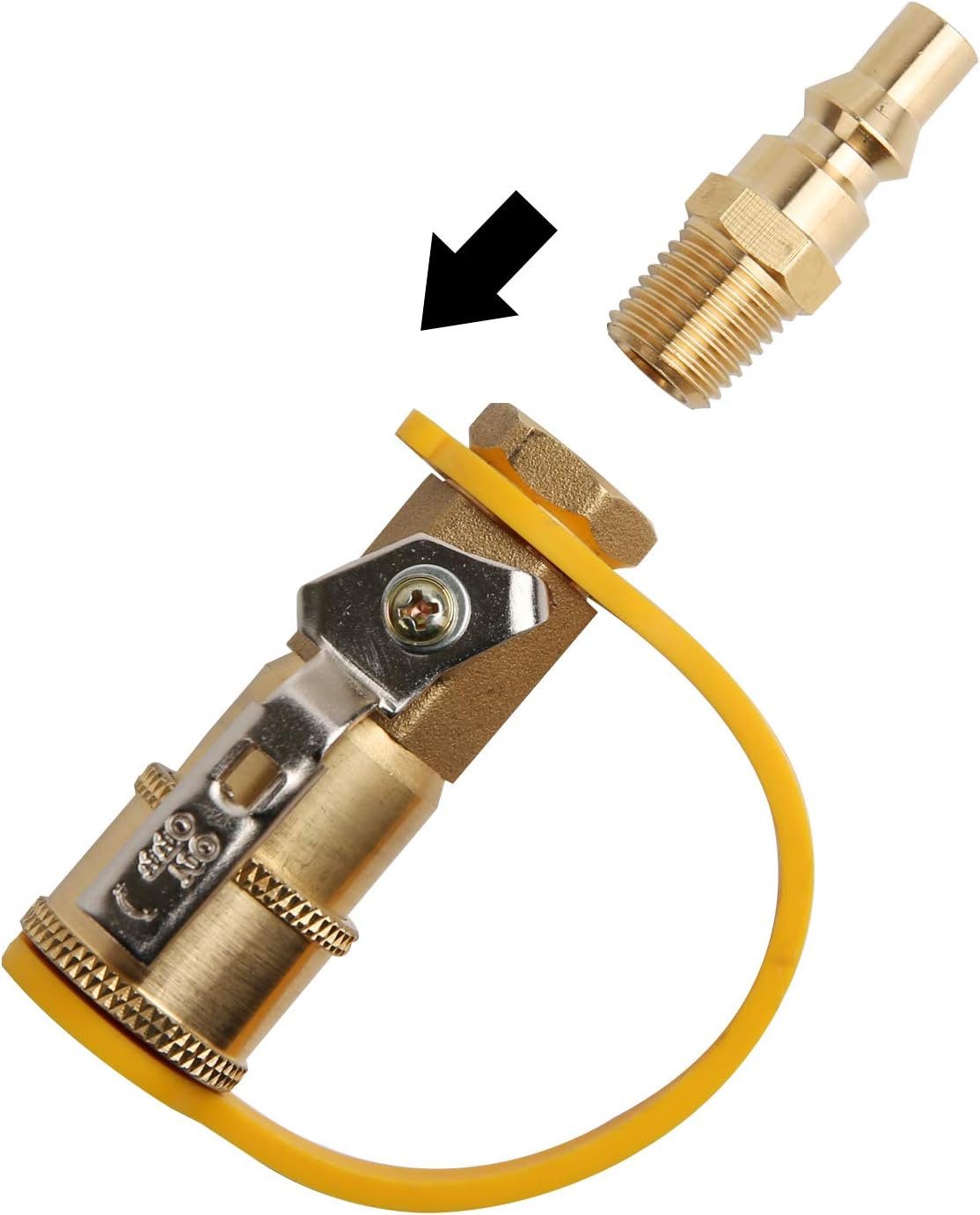 Adaptador propano RV 1/4pulg con válvula cierre