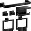 Set 6 accesorios baño negro acero inox