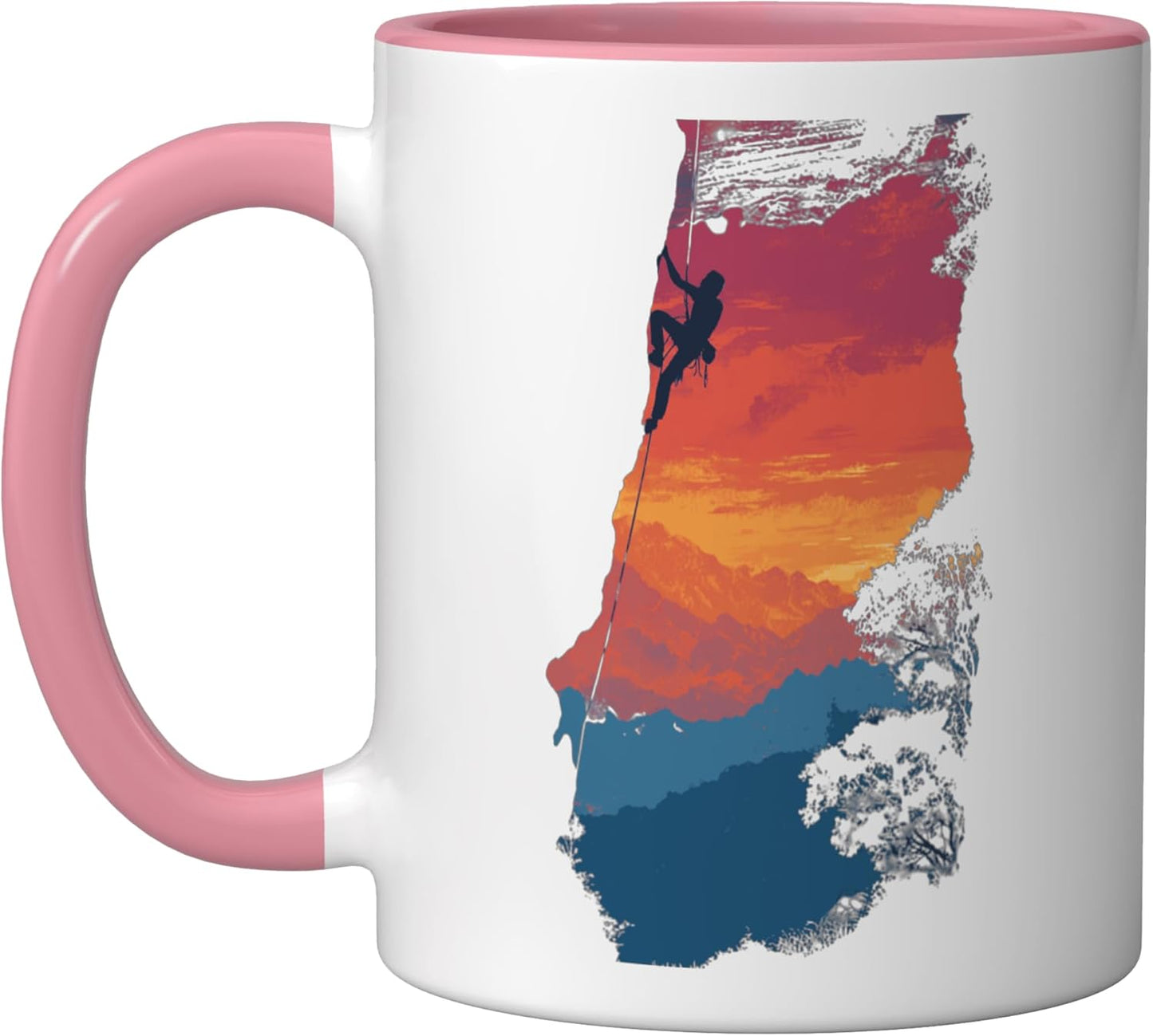 Taza Cerámica Grafico Montaña Rosa/Blanco
