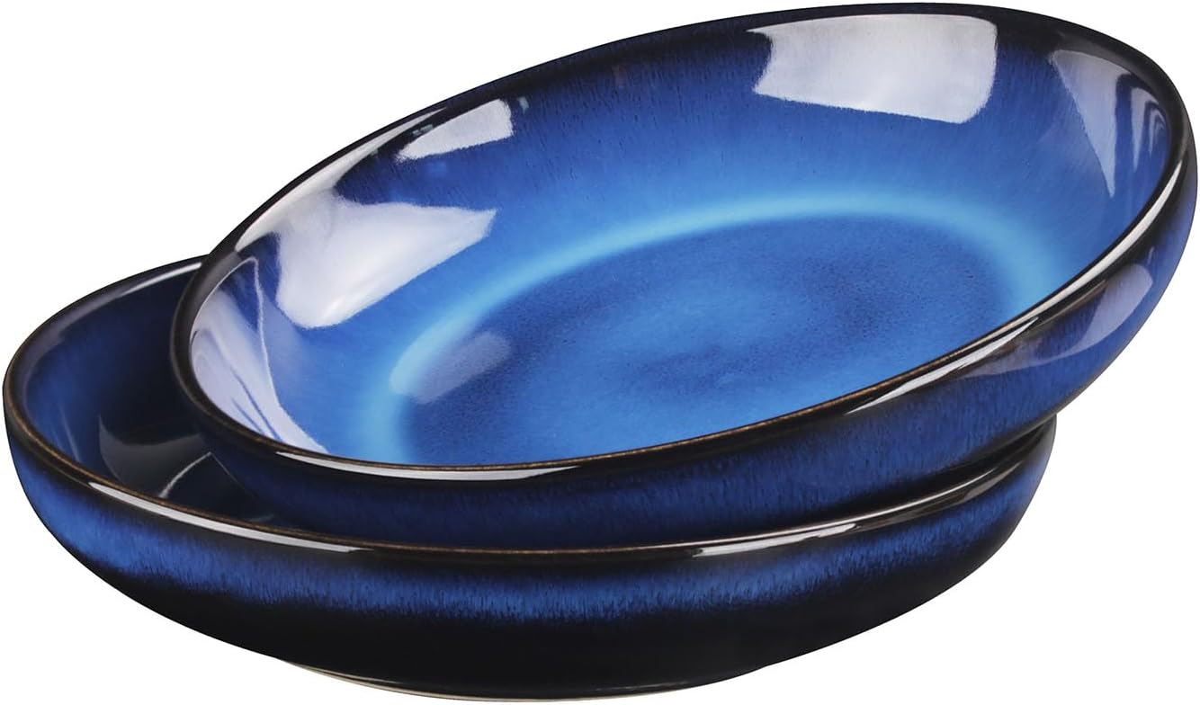 4 Pzas Tazón Cerámica Glasa Reactiva 34.2oz para Sopa Postre