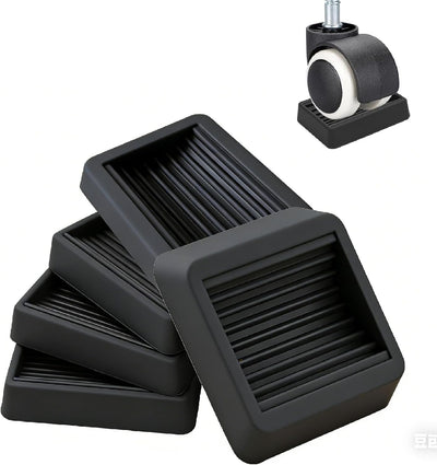 Ruedas giratorias muebles con tapón 5 pzas negro