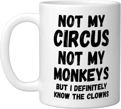 Taza Cerámica Circo Payasos Blanco