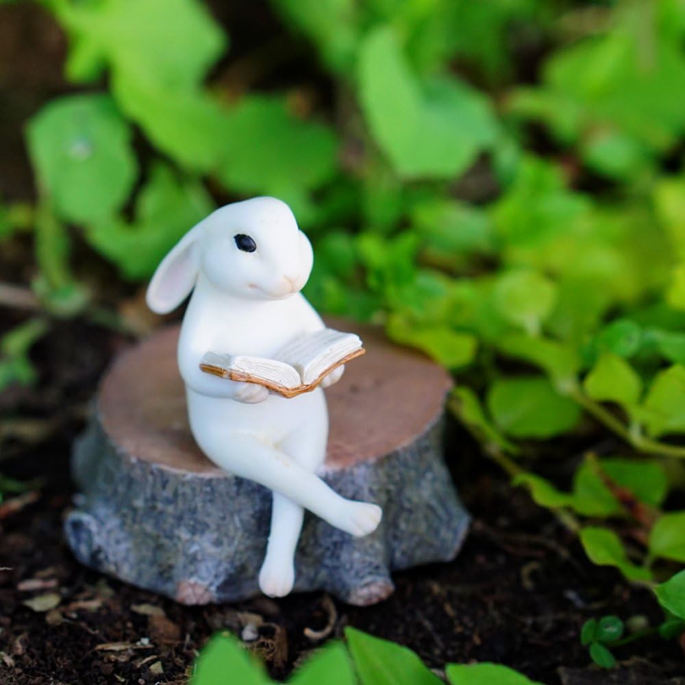 Estatua mini jardín encantado conejo terrario