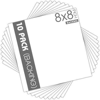 Tableros respaldo blanco 8x8 cartón para artes 10 pzas