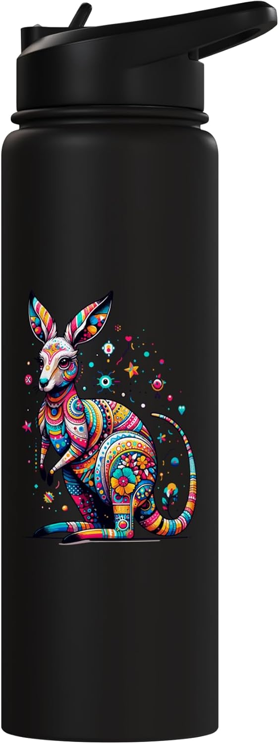 Botella de agua acero inoxidable kangaroo colorida sin BPA