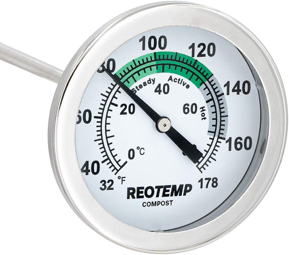 Termómetro suelo compost 12pulg digital 32-178°F