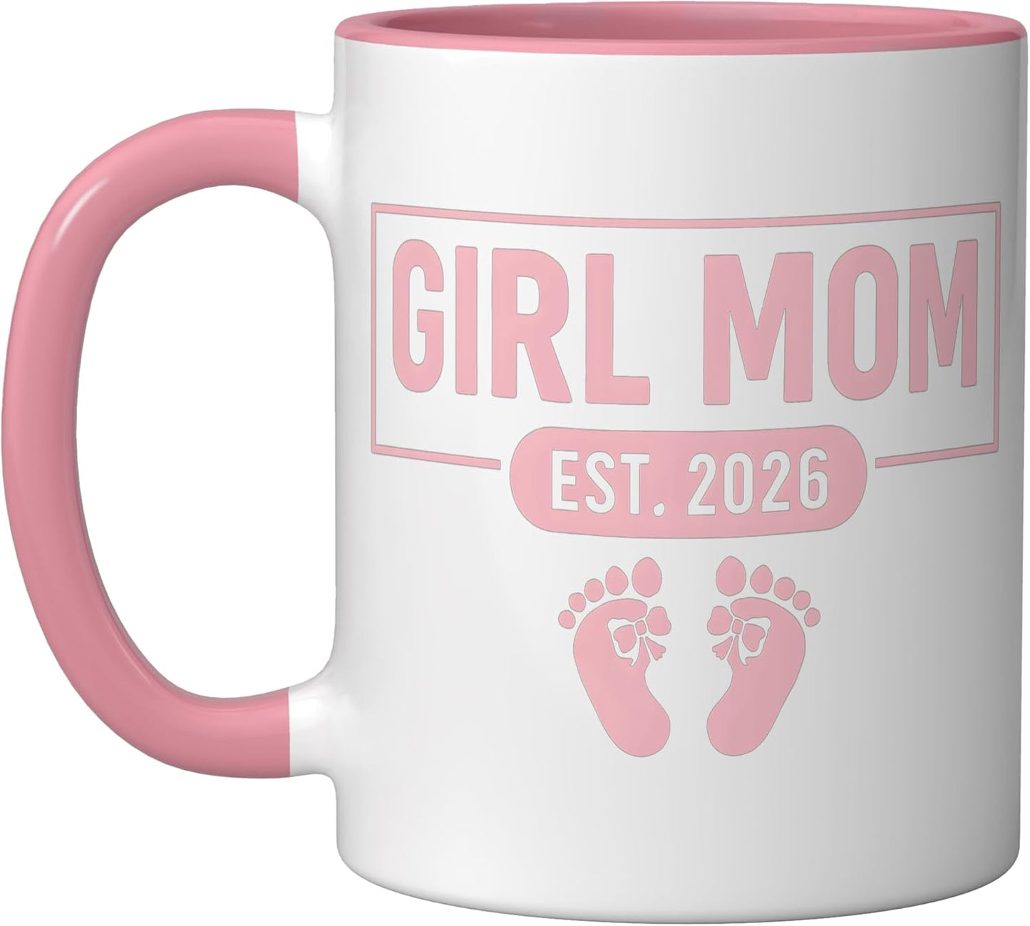 Taza Cerámica para Mamá Embarazada Rosa/Blanca