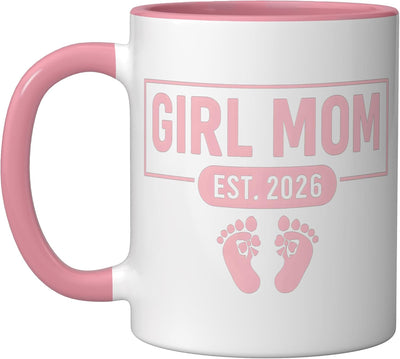 Taza Cerámica para Mamá Embarazada Rosa/Blanca