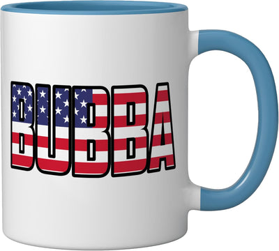 Taza Cerámica Bandera Americana para Abuelo Azul Blanco