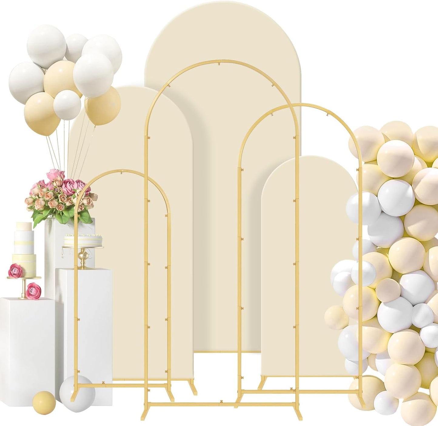 Set 3 Pzas Soporte Arco Boda y Telón Globos