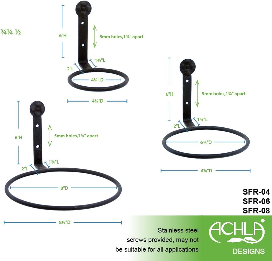 Anillo soporte pared para macetas Negro